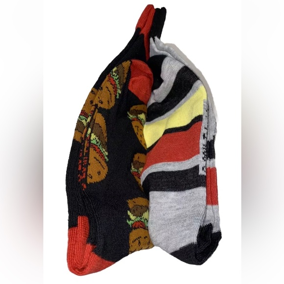 Bob’s Burgers Crew Socks 2 Pair Men's 6-12 Gray Black w Burger & Bob Animated TV - Picture 7 of 12